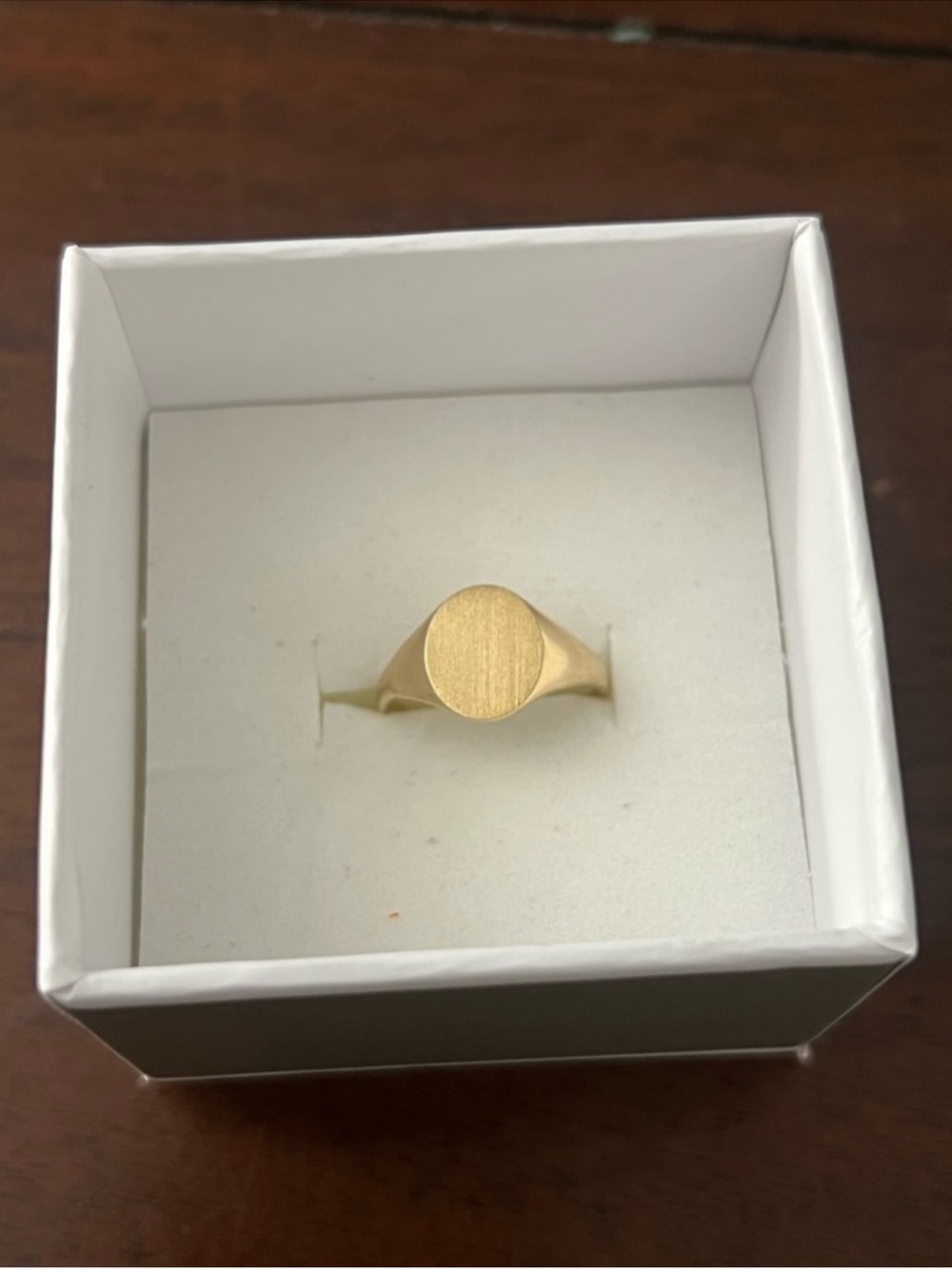 14K Yellow Gold Signet Ring (Size 7) - Picture 3 of 7